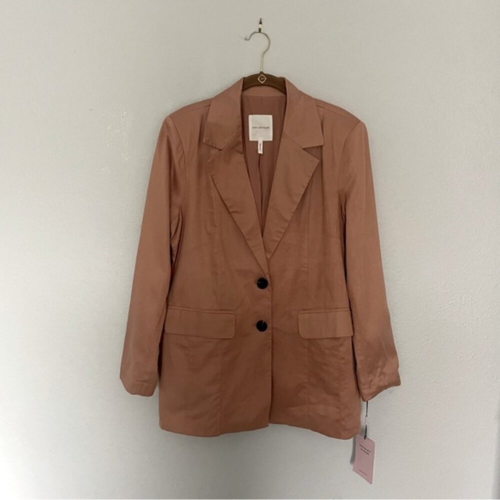 Avec Les Filles Neutral Tan Blazer NWT Linen Blend